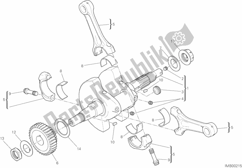 Alle onderdelen voor de Drijfstangen van de Ducati Scrambler Urban Enduro Thailand USA 803 2016